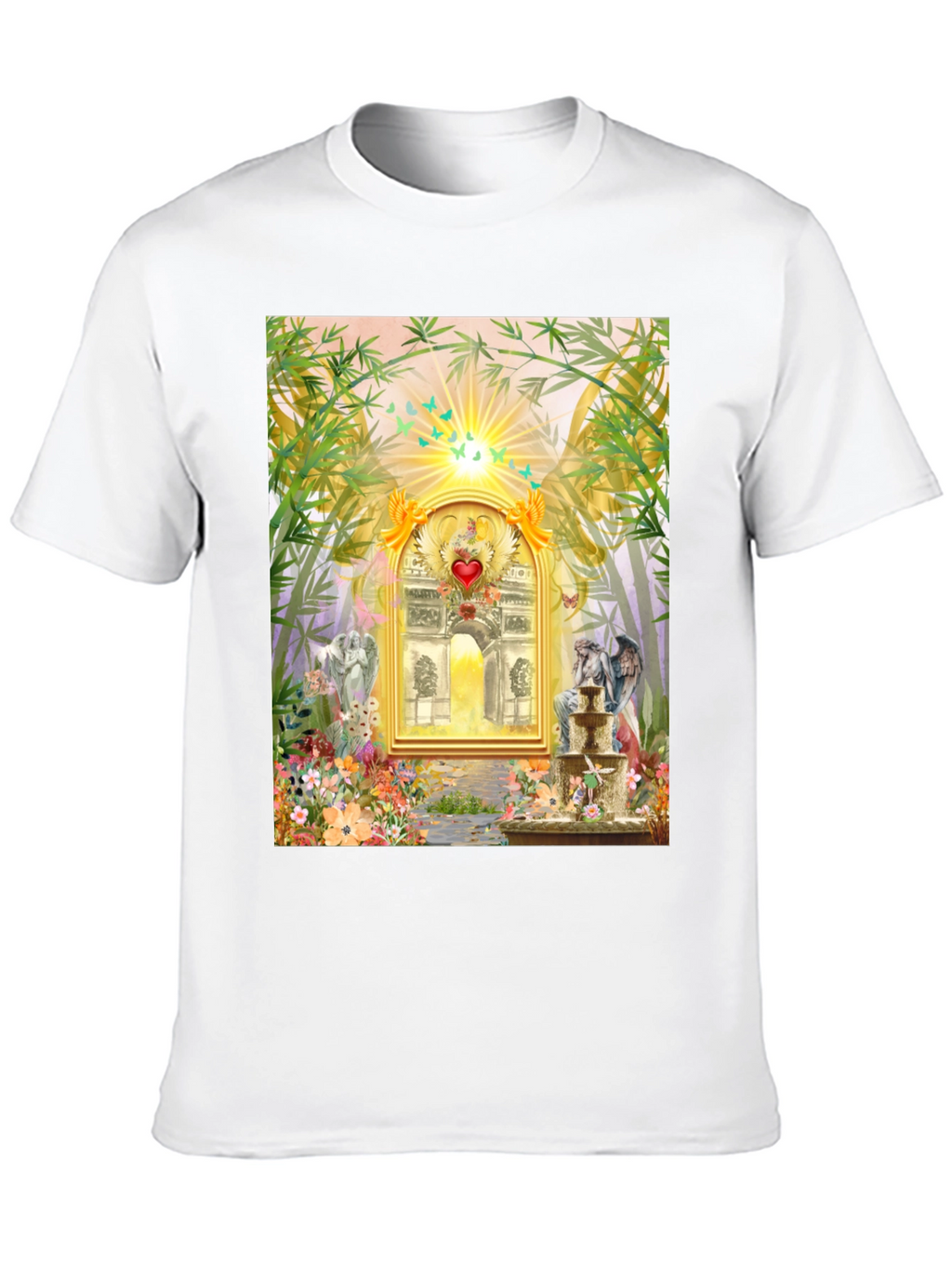 Romantic Archway Graphic Tee - Unique Artistic Design