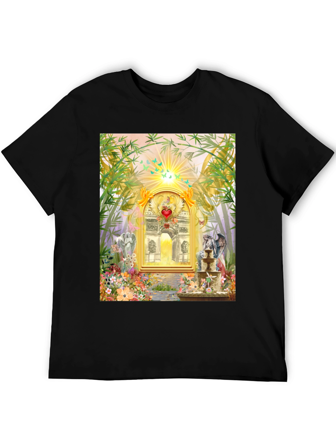 Romantic Archway Graphic Tee - Unique Artistic Design