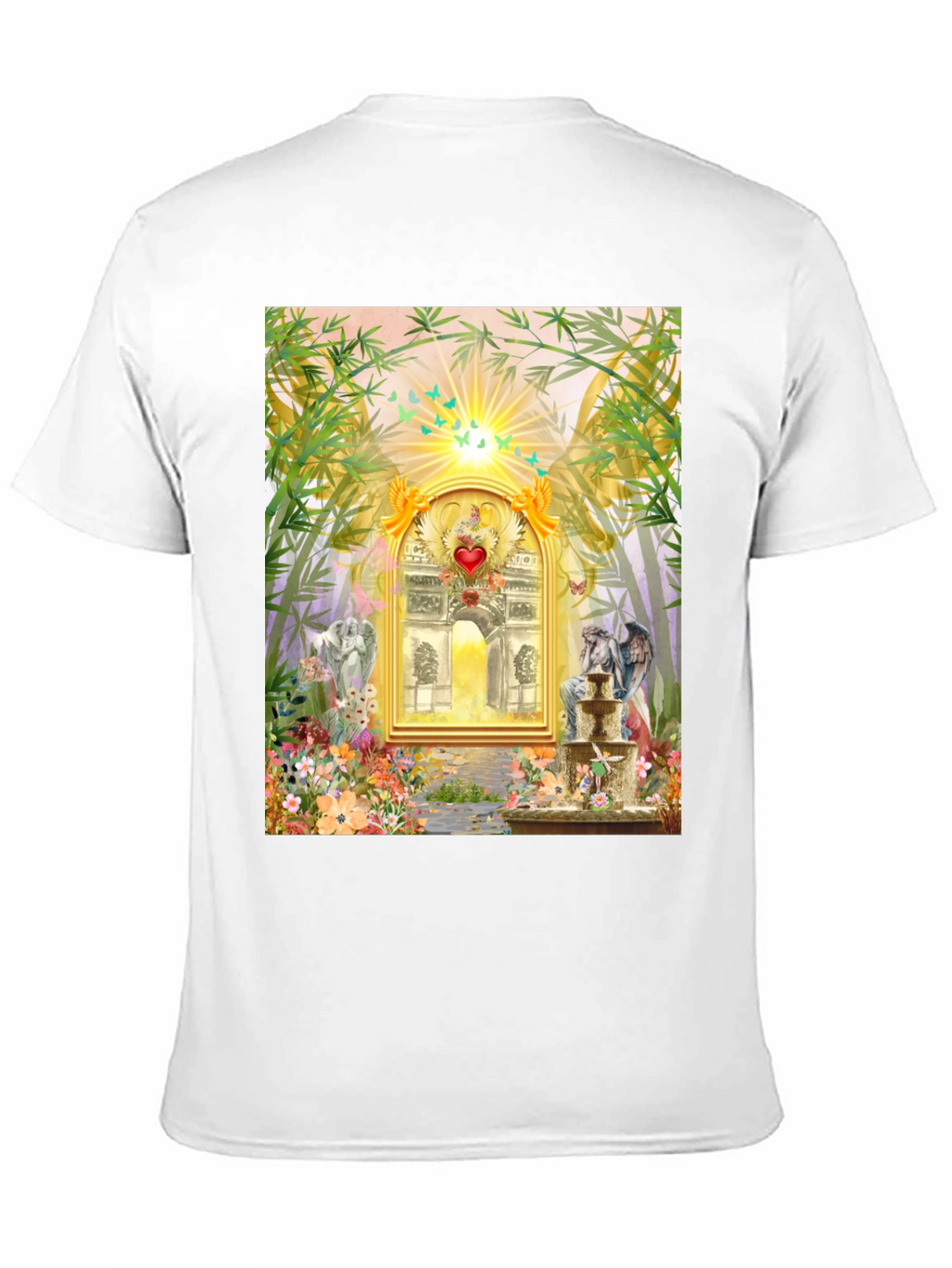 Romantic Archway Graphic Tee - Unique Artistic Design