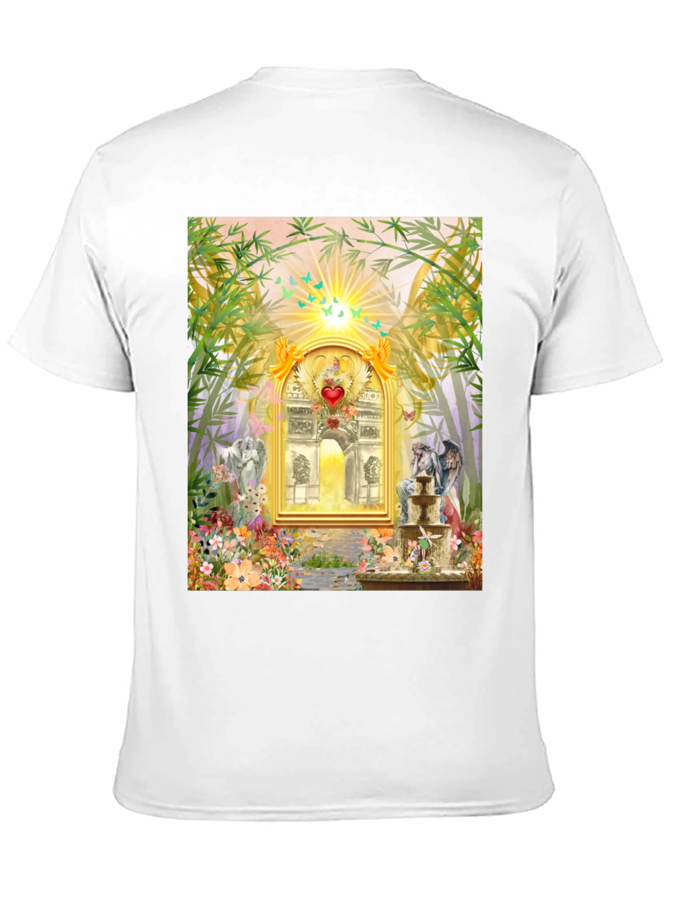 Romantic Archway Graphic Tee - Unique Artistic Design