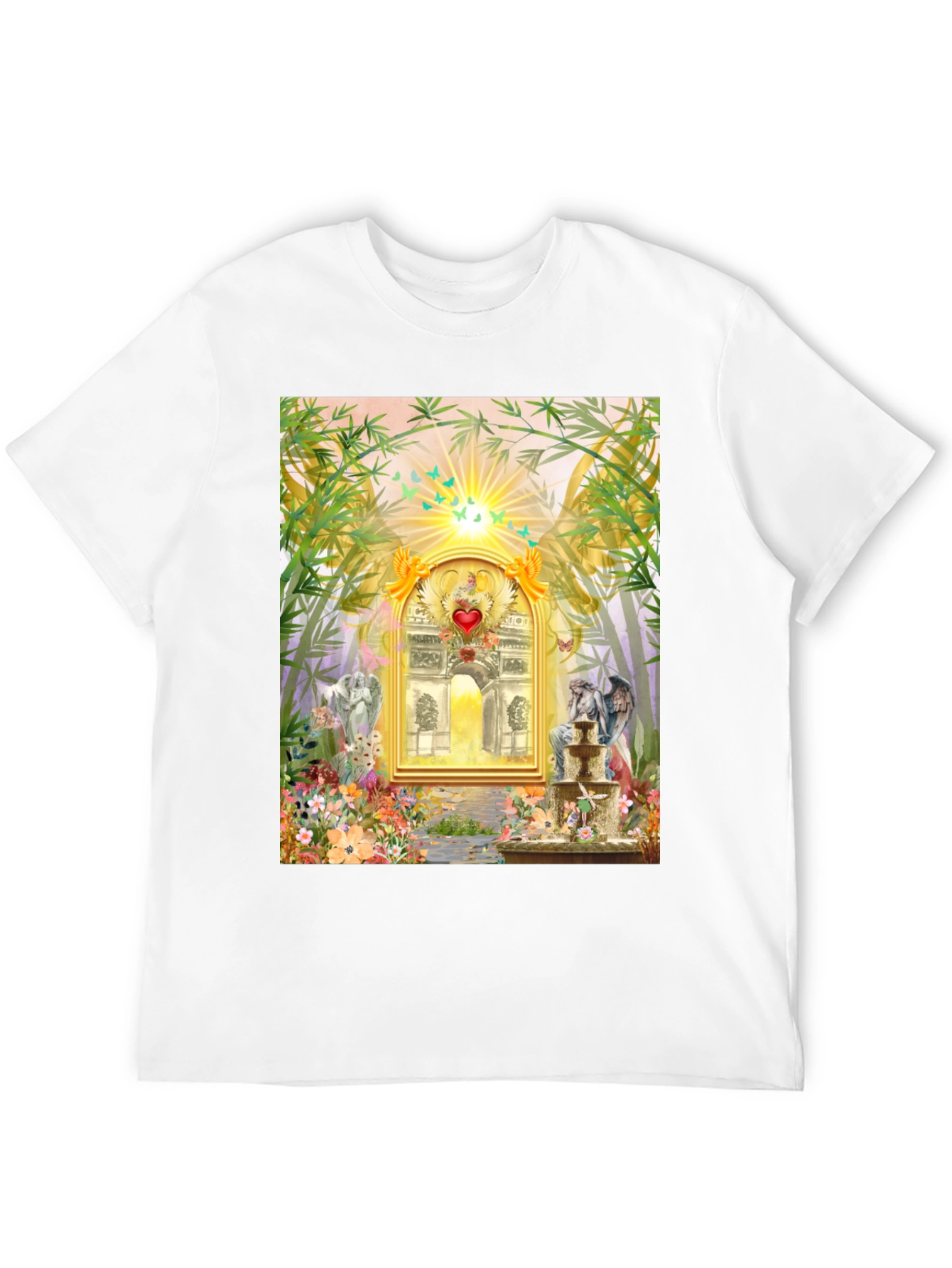 Romantic Archway Graphic Tee - Unique Artistic Design