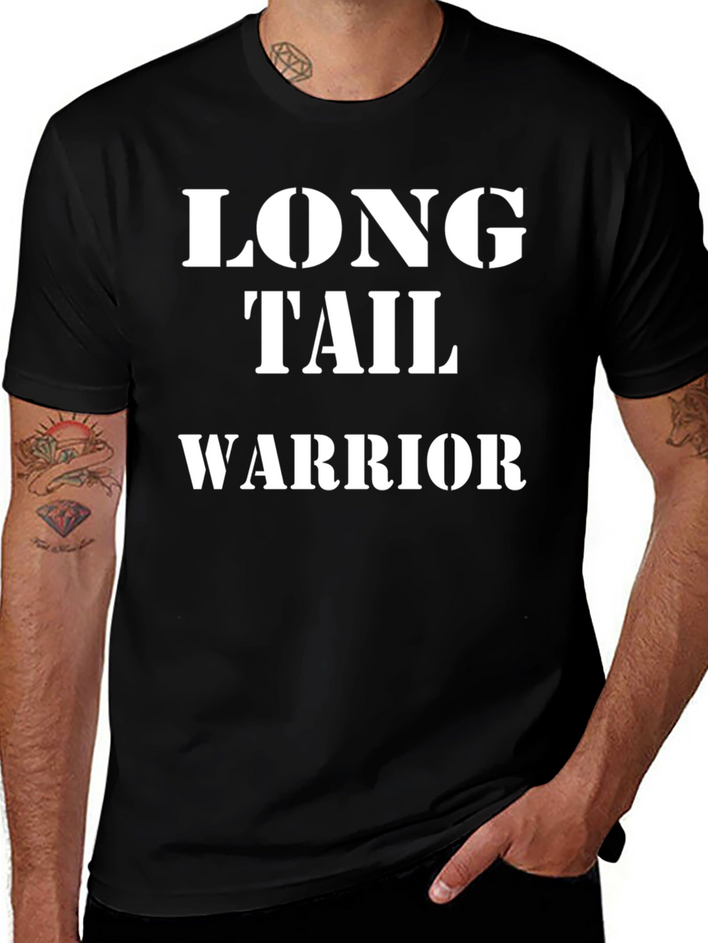 Long Tail Warrior Black T-Shirt
