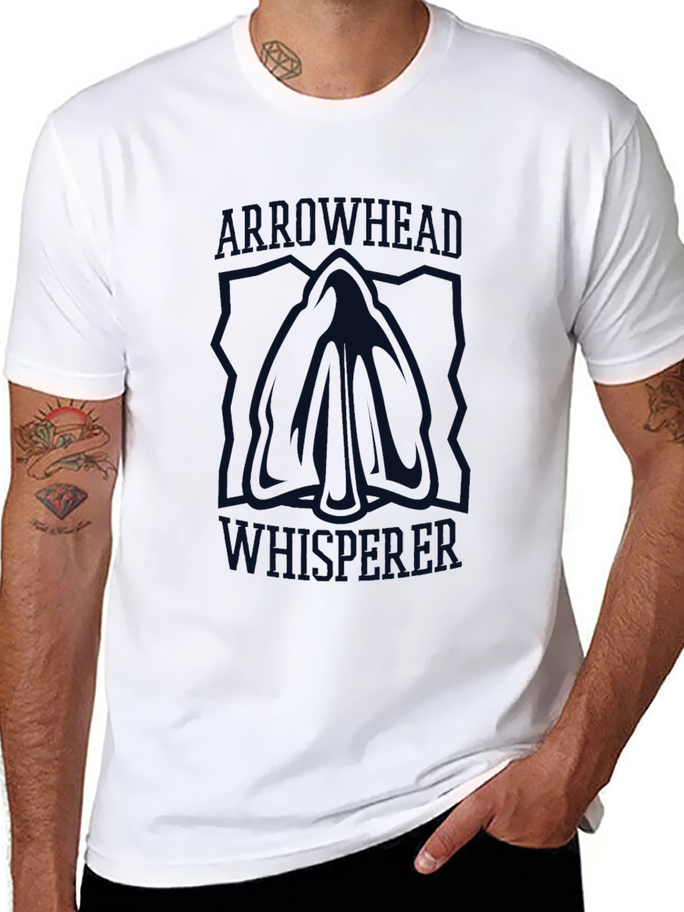 Arrowhead Whisperer Graphic Tee - Black Cotton Shirt
