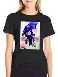 Floral Hand Print T-Shirt - Unique Artistic Design