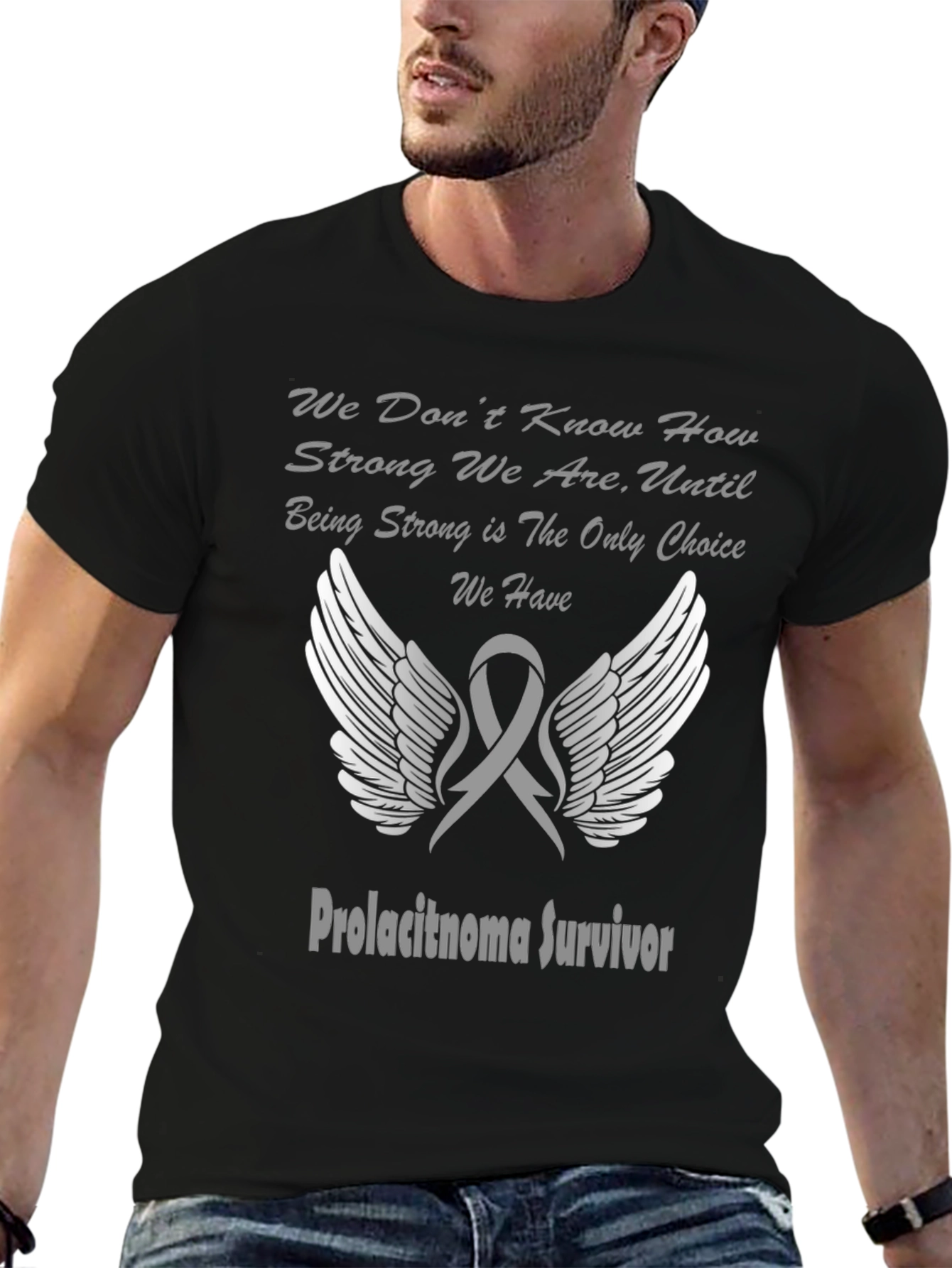 Prolactinoma Survivor T-Shirt - Wings & Ribbon Design