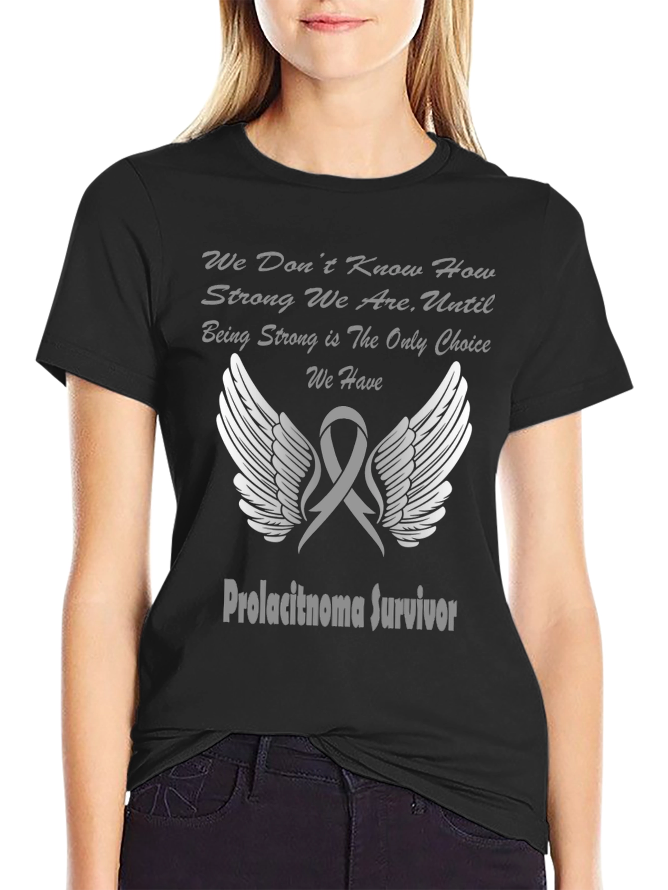 Prolactinoma Survivor T-Shirt - Wings & Ribbon Design