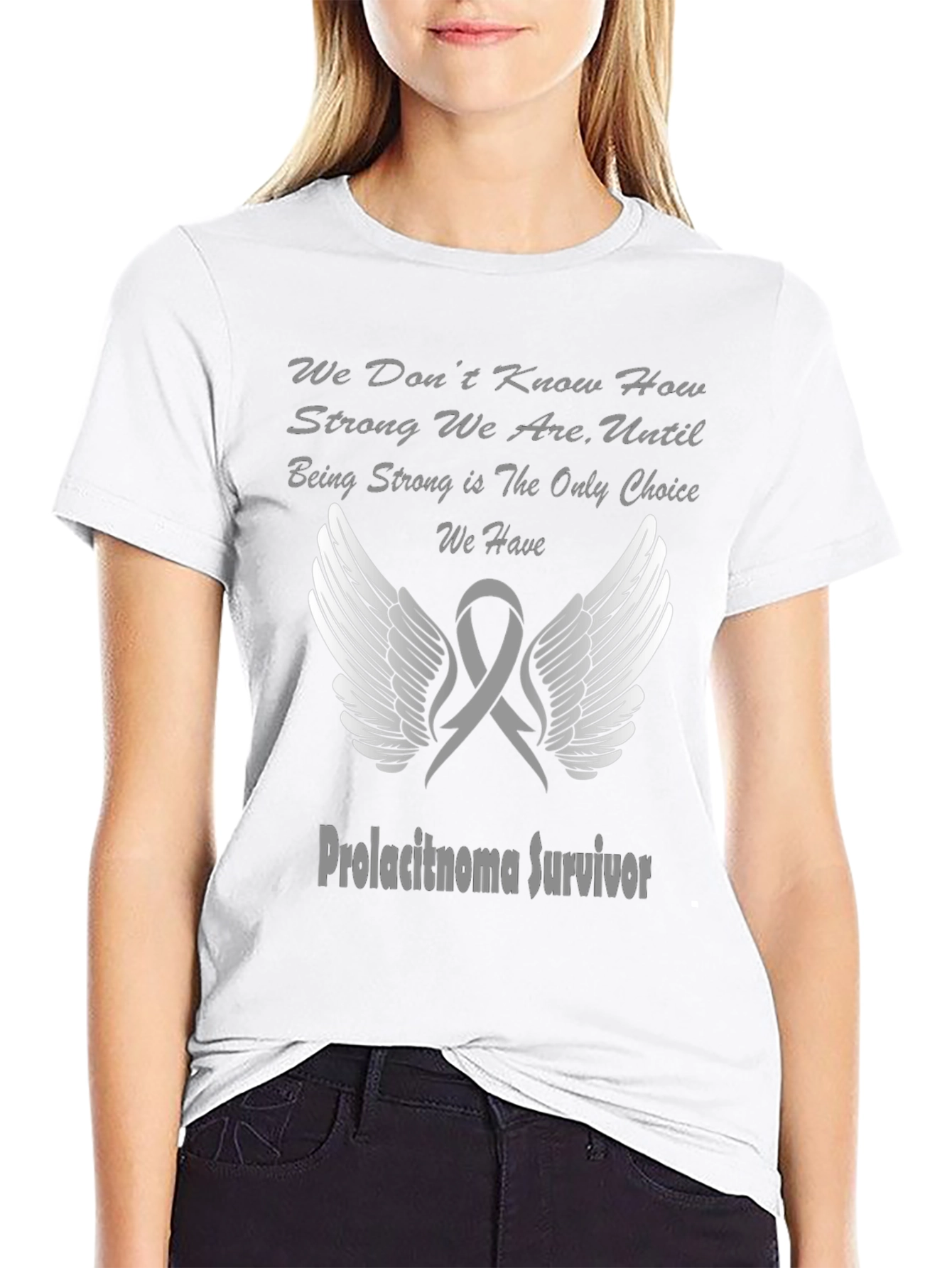 Prolactinoma Survivor T-Shirt - Wings & Ribbon Design