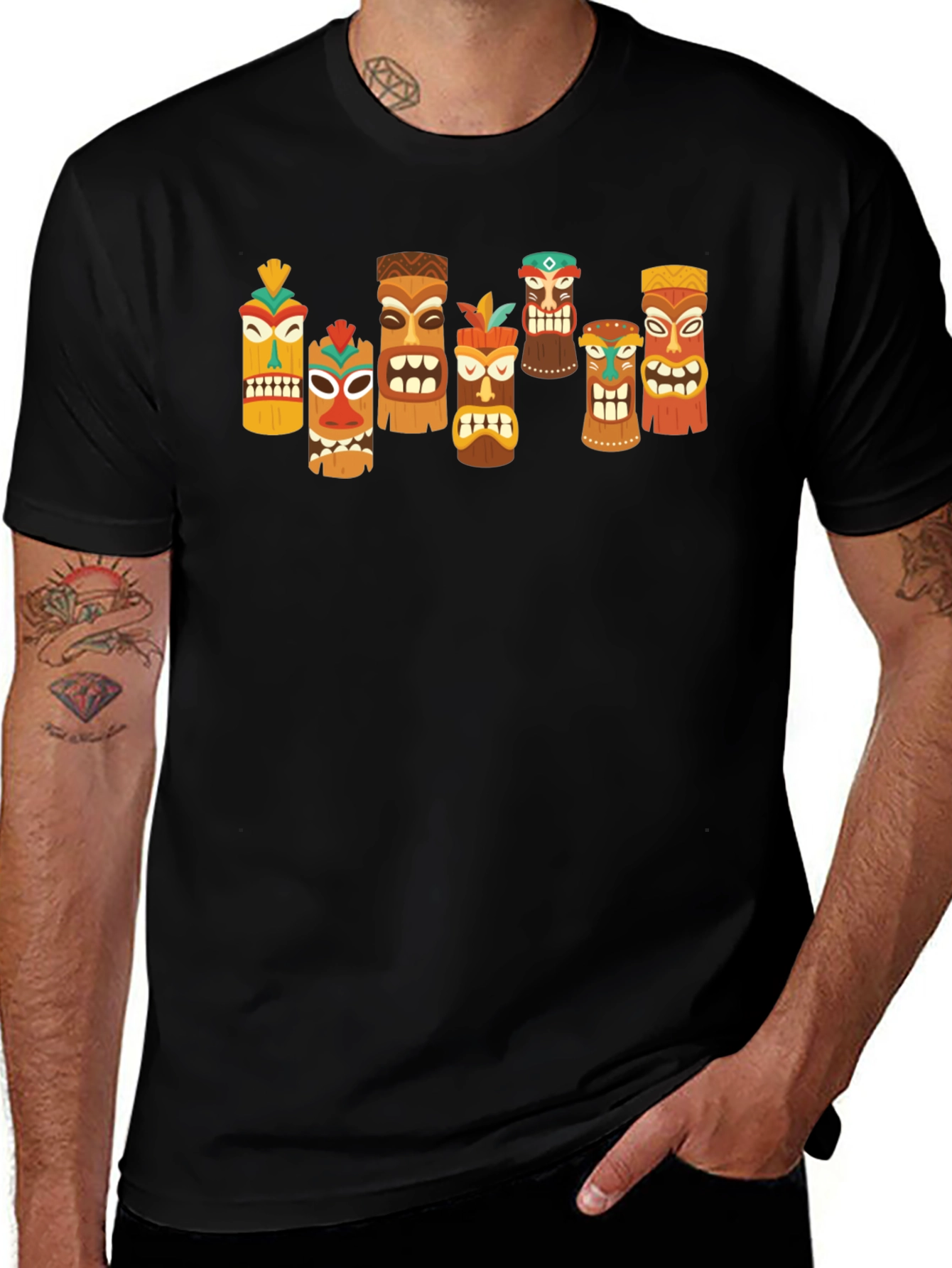Tiki Totem Graphic T-Shirt - Hawaiian Style