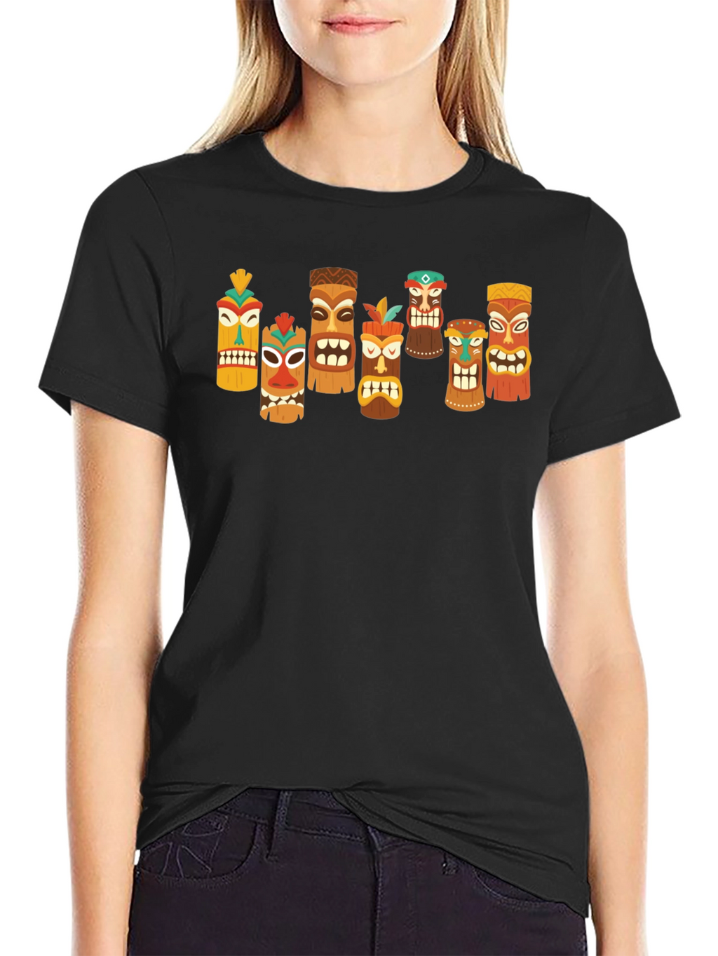 Tiki Totem Graphic T-Shirt - Hawaiian Style