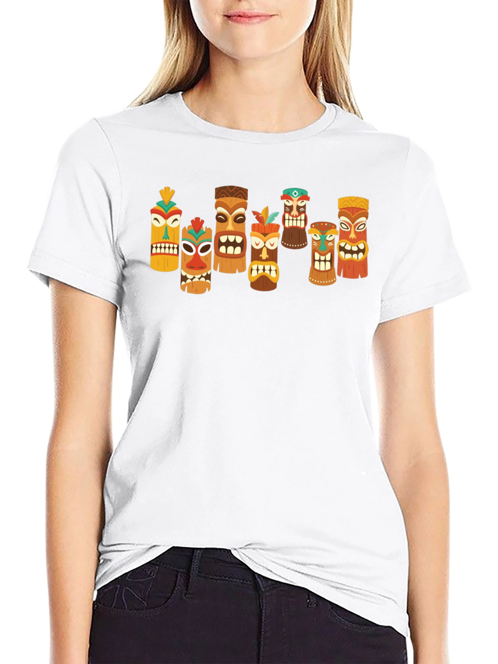 Tiki Totem Graphic T-Shirt - Hawaiian Style