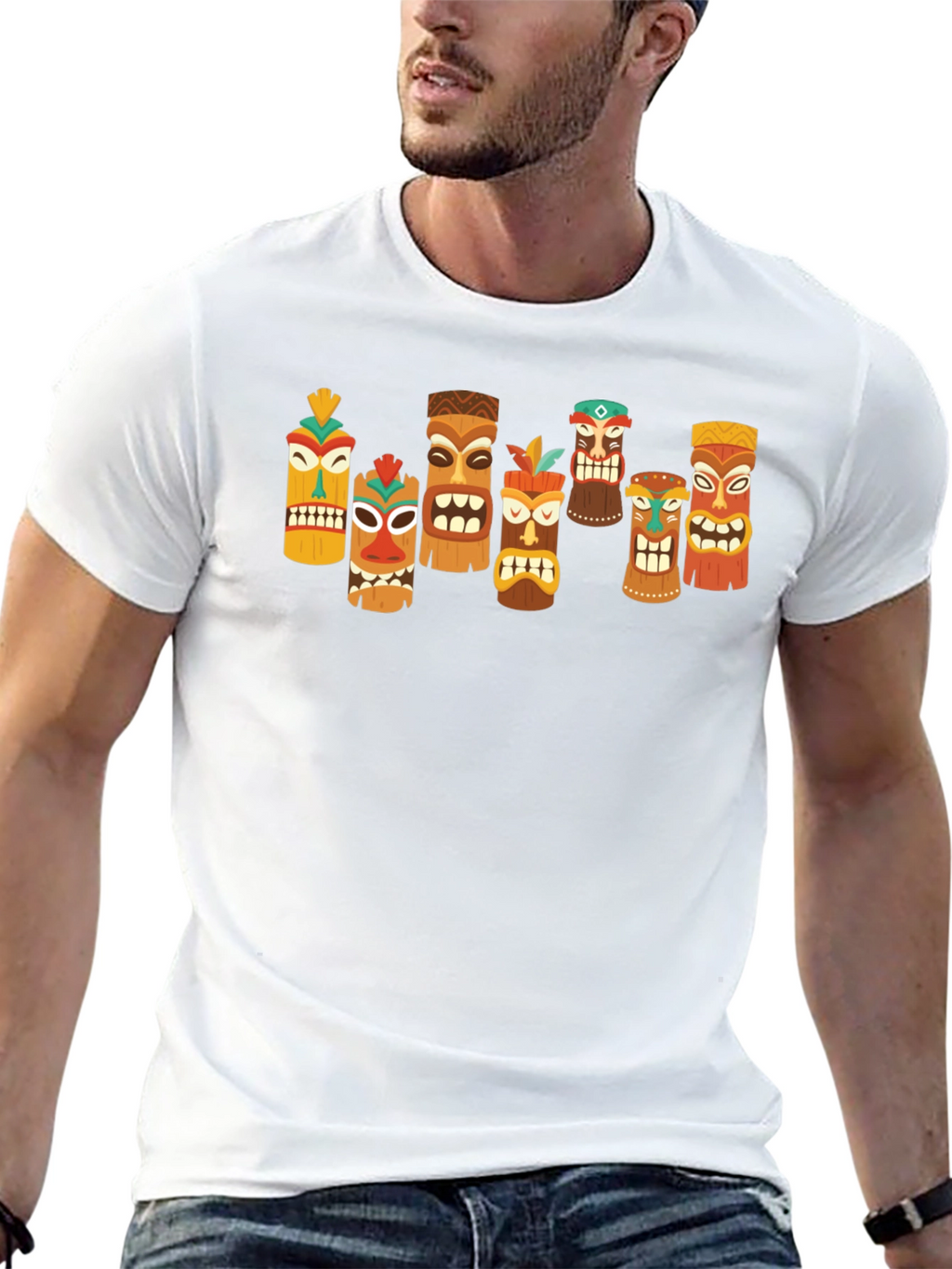 Tiki Totem Graphic T-Shirt - Hawaiian Style