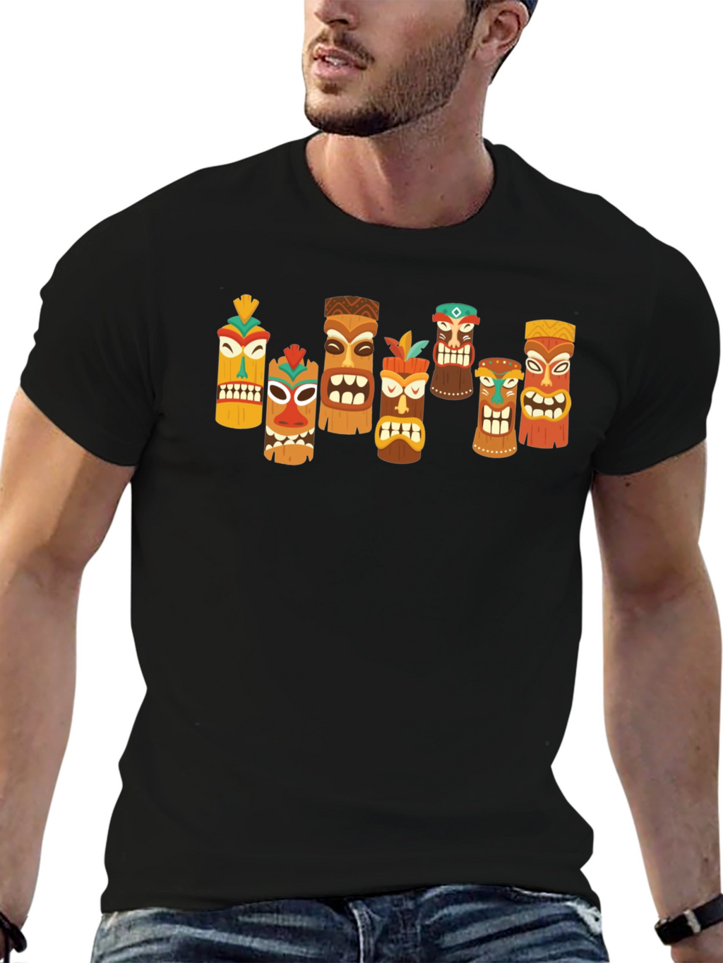 Tiki Totem Graphic T-Shirt - Hawaiian Style