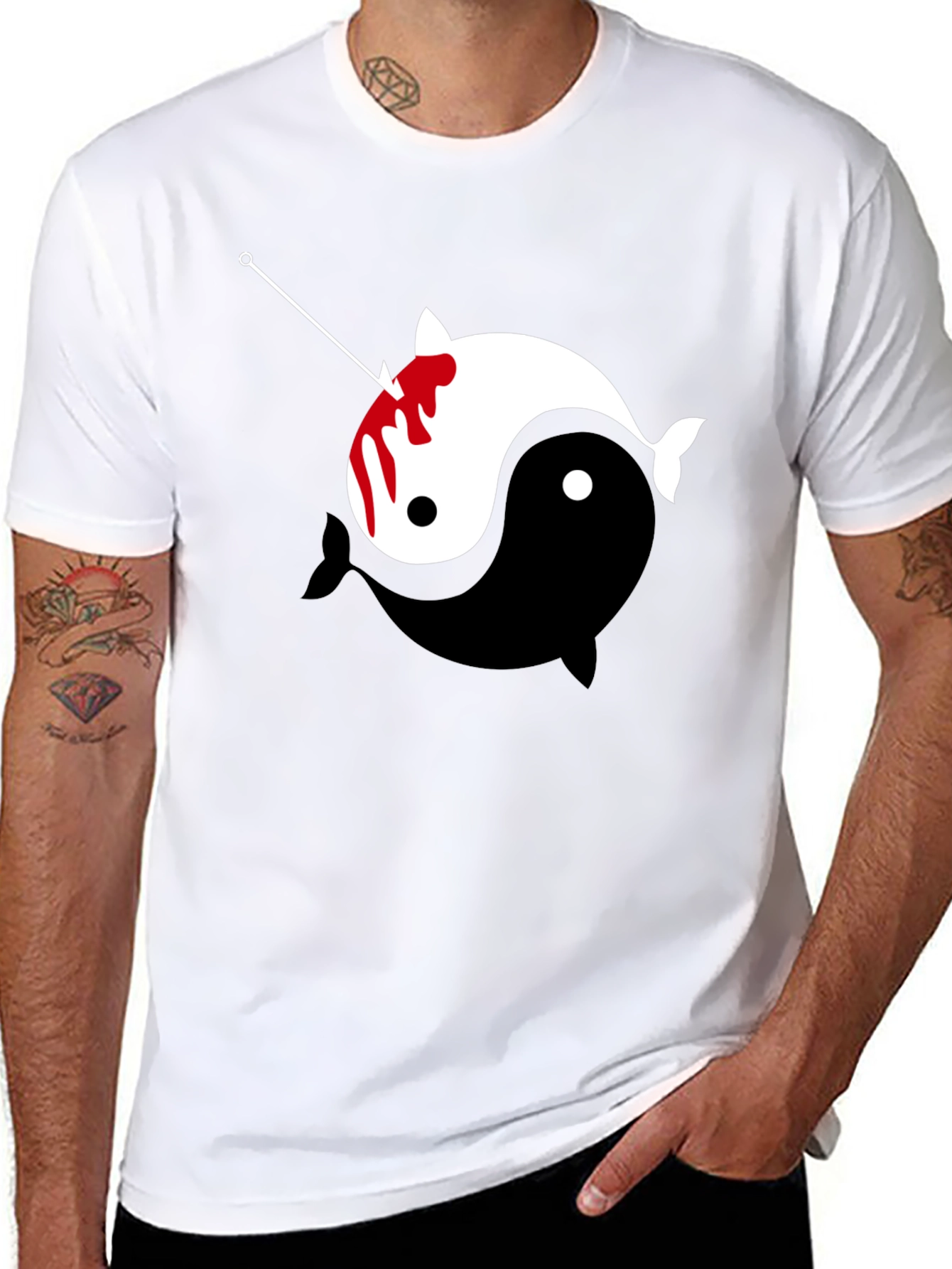 Yin Yang Narwhal Graphic Tee