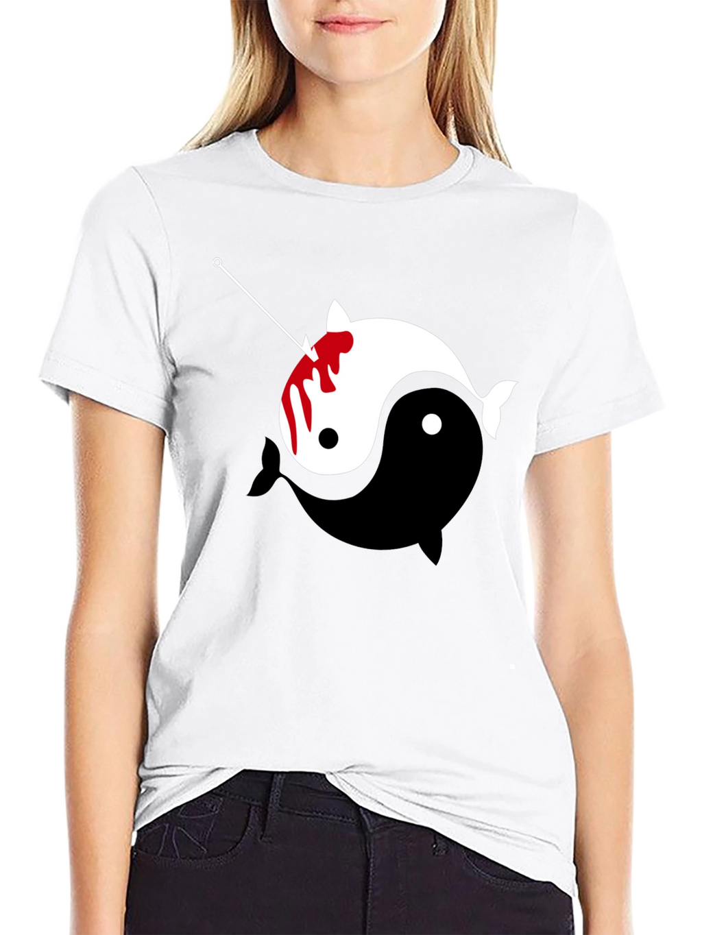 Yin Yang Narwhal Graphic Tee