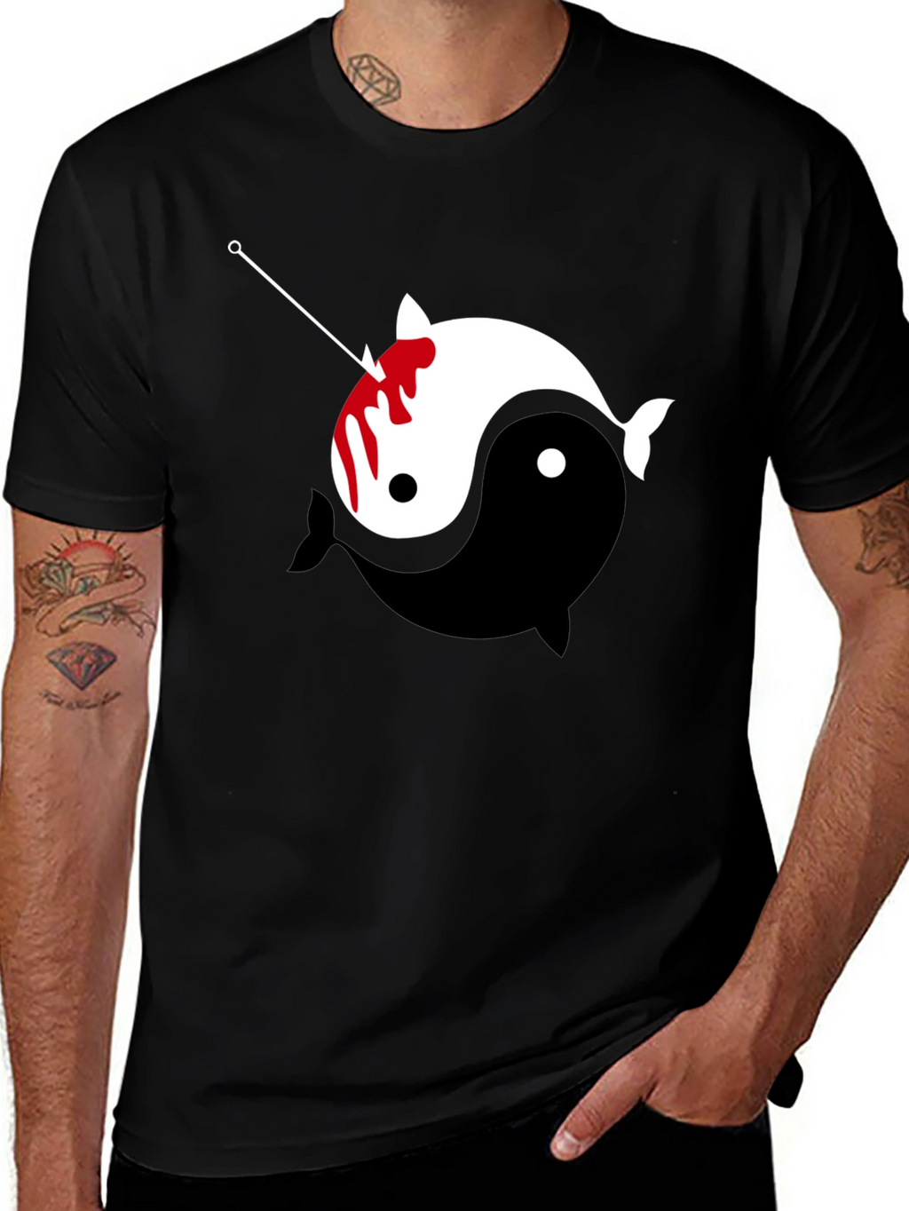 Yin Yang Narwhal Graphic Tee