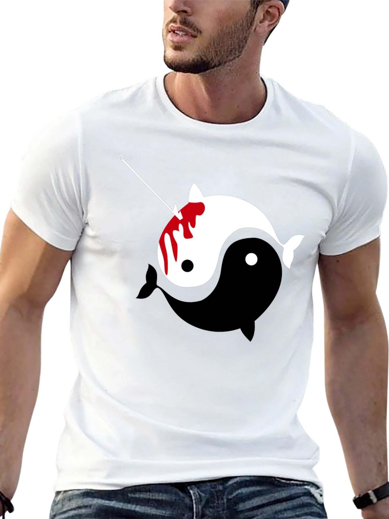 Yin Yang Narwhal Graphic Tee