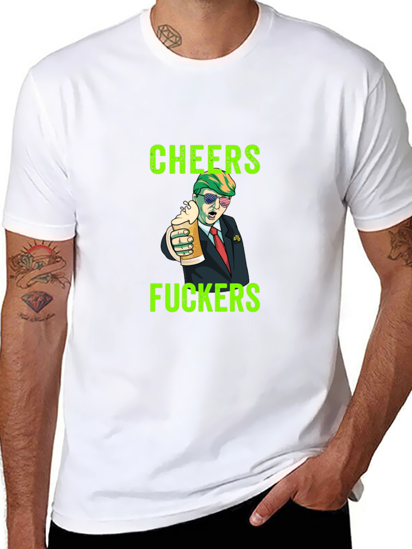 Cheers Trump Novelty Graphic Tee