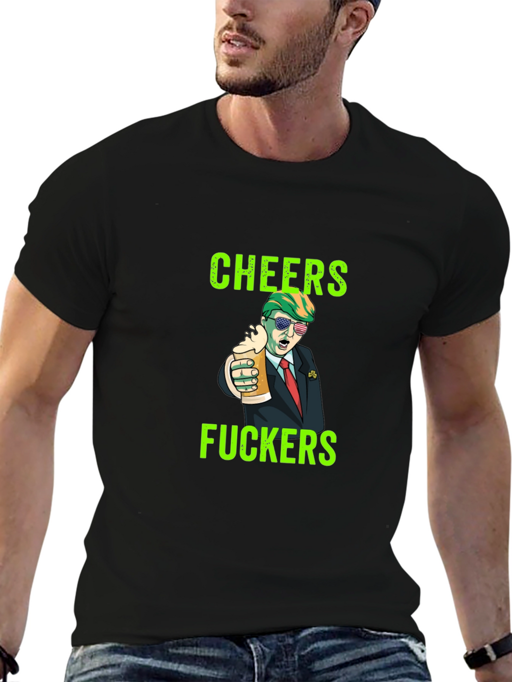 Cheers Trump Novelty Graphic Tee