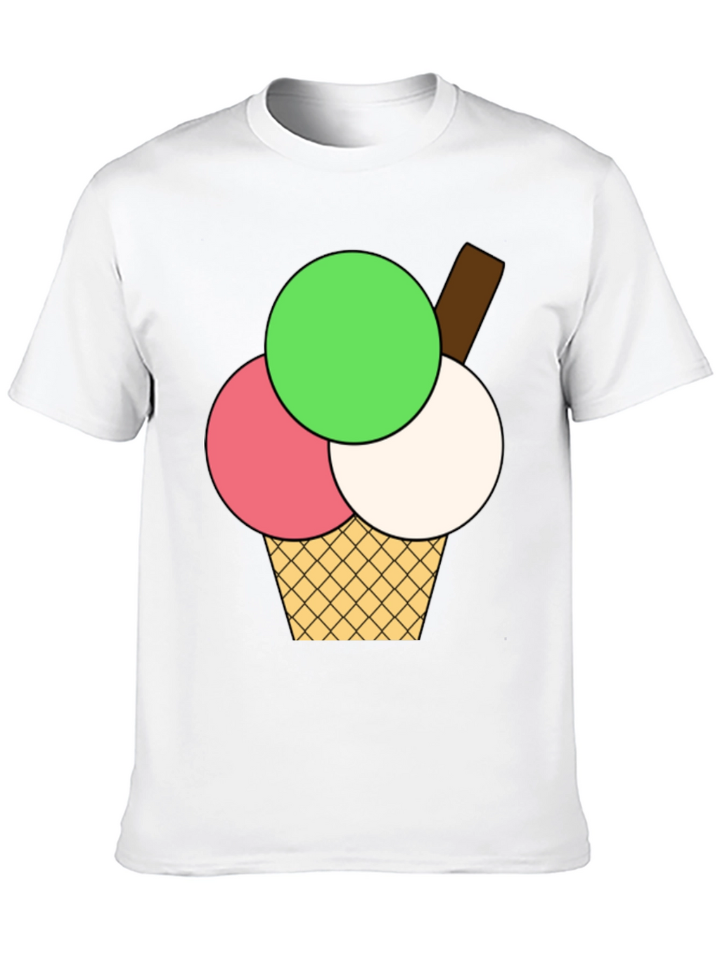 Ice Cream Graphic Tee - Black Cotton T-Shirt
