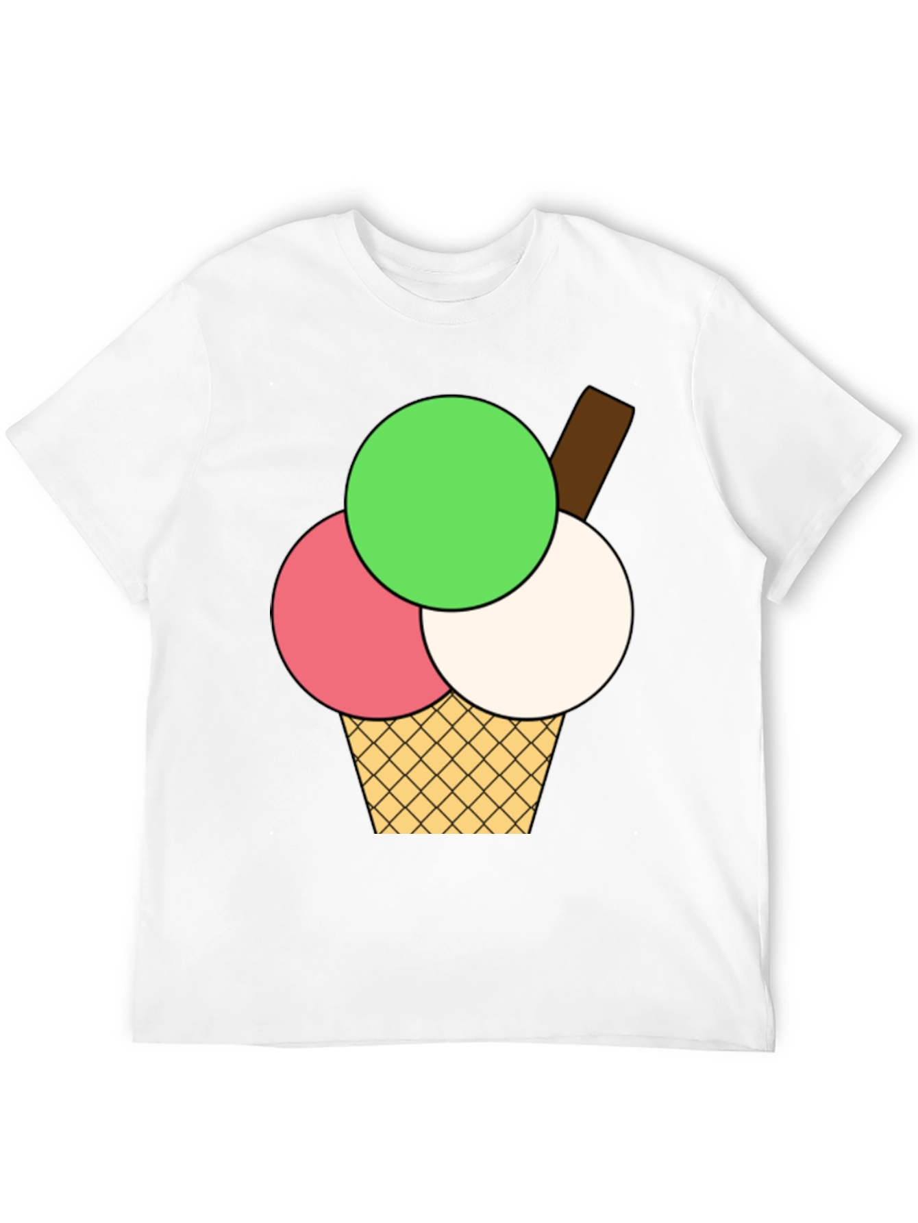Ice Cream Graphic Tee - Black Cotton T-Shirt