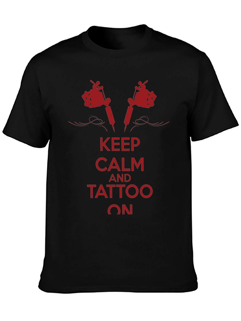 Keep Calm Tattoo On Graphic Tee - Black