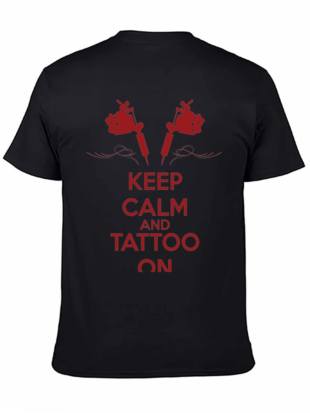 Keep Calm Tattoo On Graphic Tee - Black