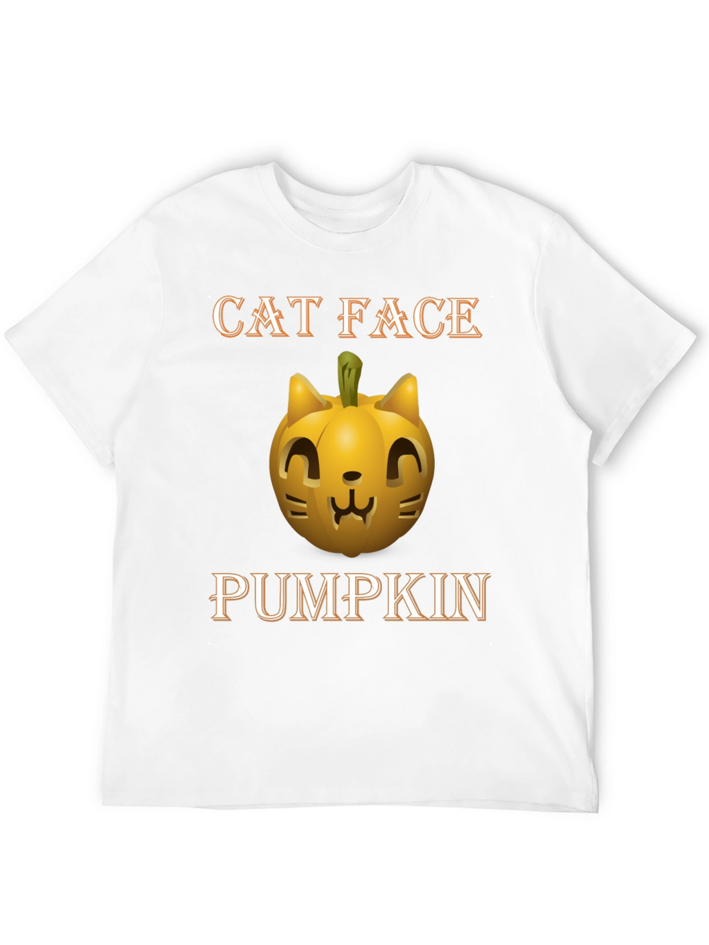 Cat Face Pumpkin Halloween T-Shirt