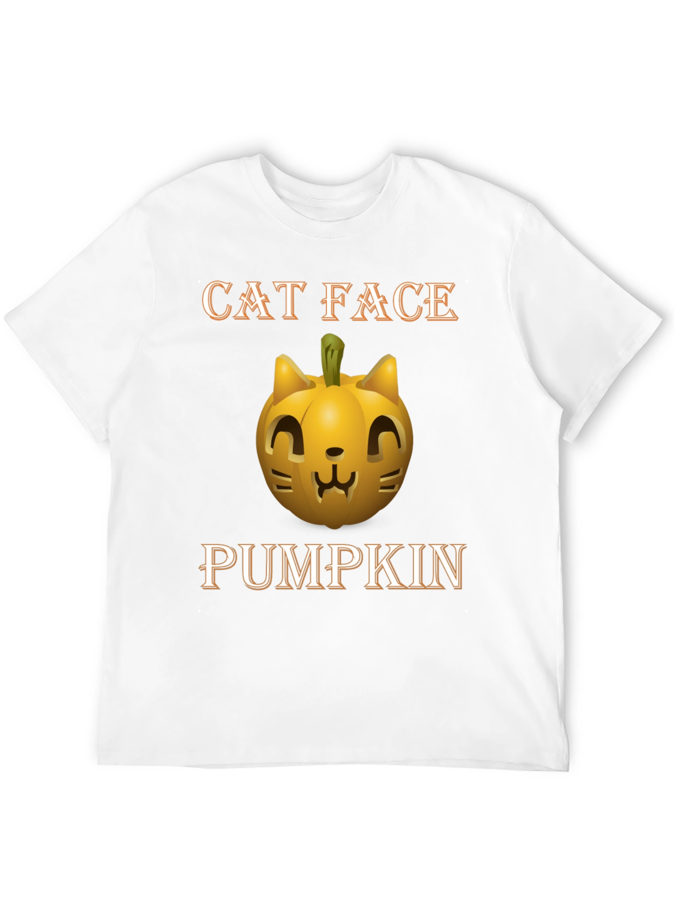 Cat Face Pumpkin Halloween T-Shirt