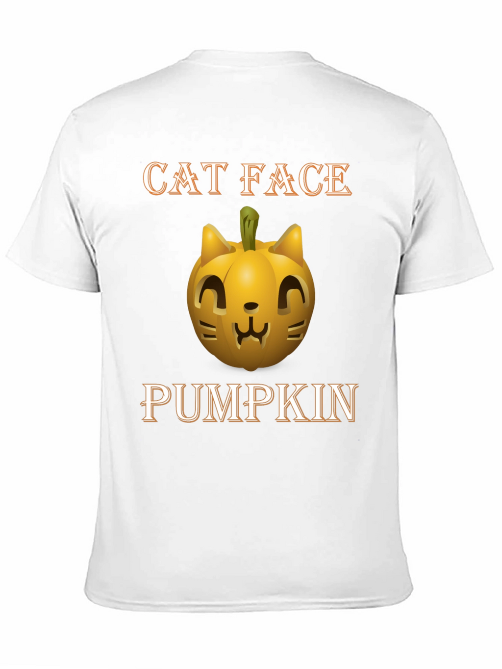 Cat Face Pumpkin Halloween T-Shirt