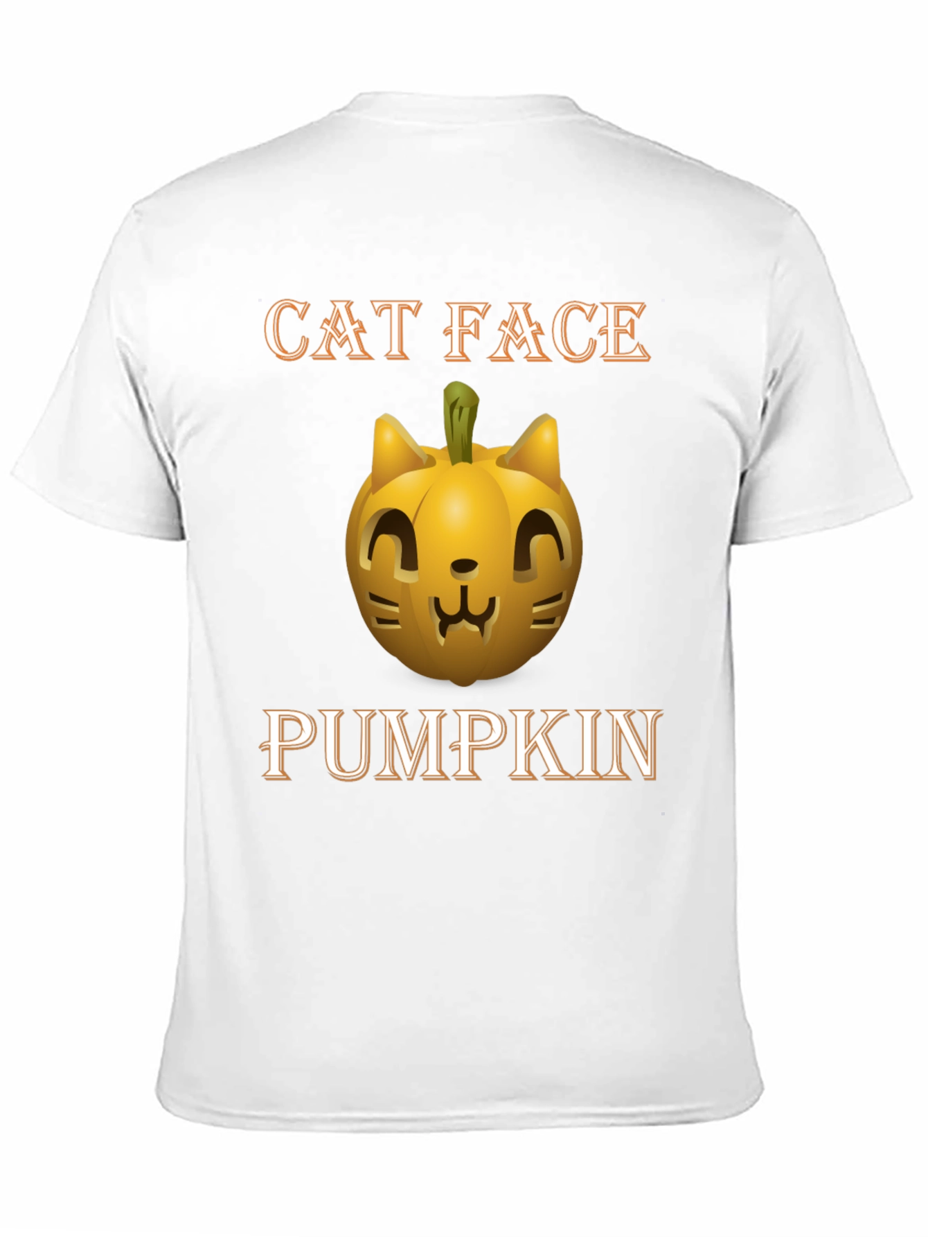 Cat Face Pumpkin Halloween T-Shirt