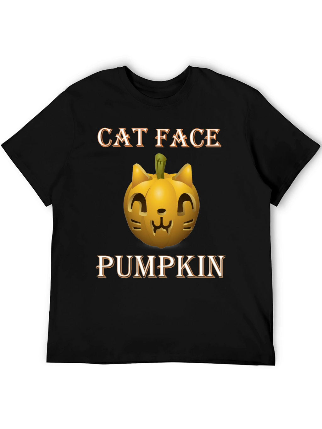 Cat Face Pumpkin Halloween T-Shirt