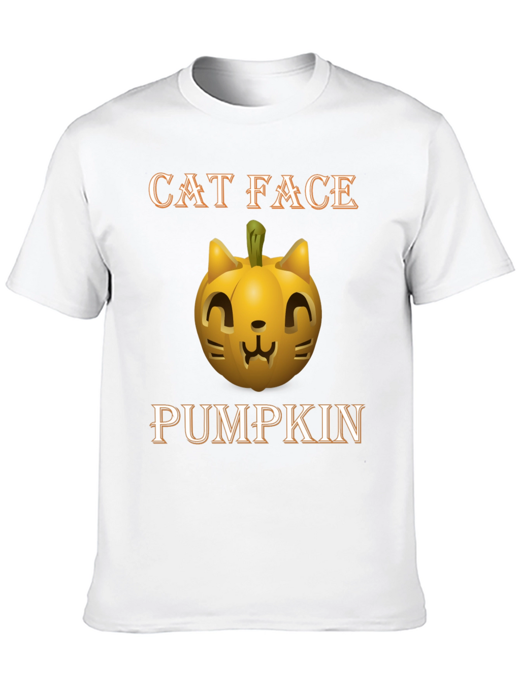 Cat Face Pumpkin Halloween T-Shirt