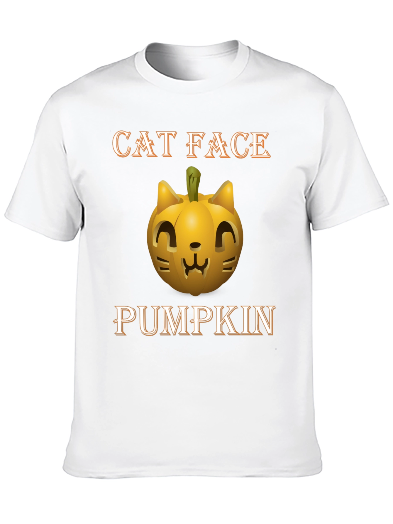 Cat Face Pumpkin Halloween T-Shirt