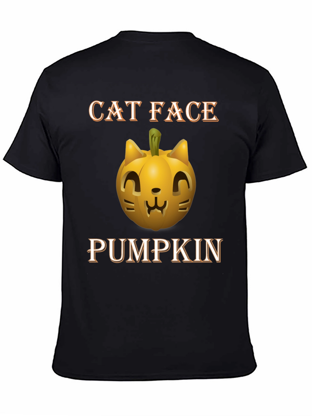 Cat Face Pumpkin Halloween T-Shirt
