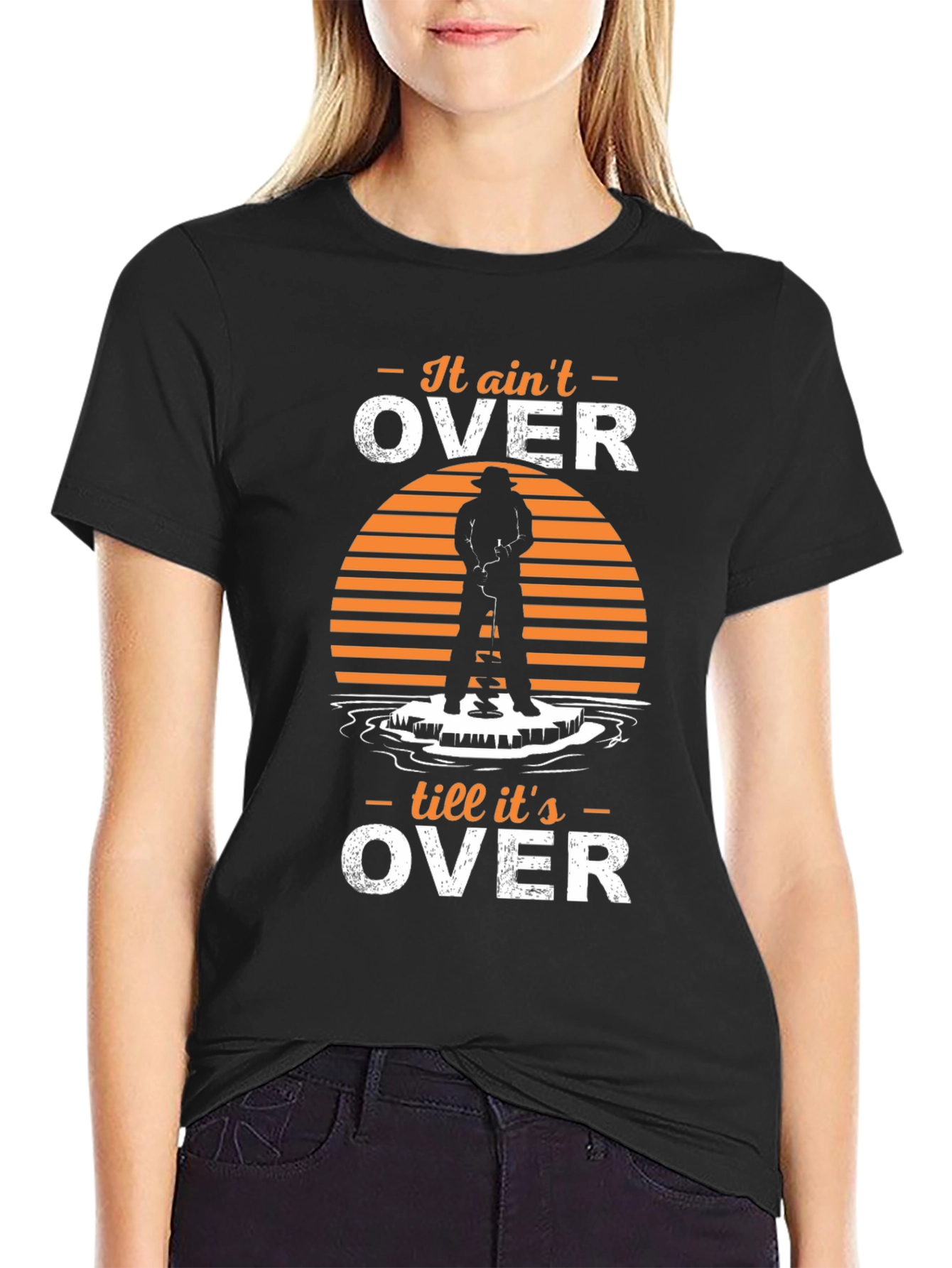 It Aint Over T-Shirt Ice Fishing Humor
