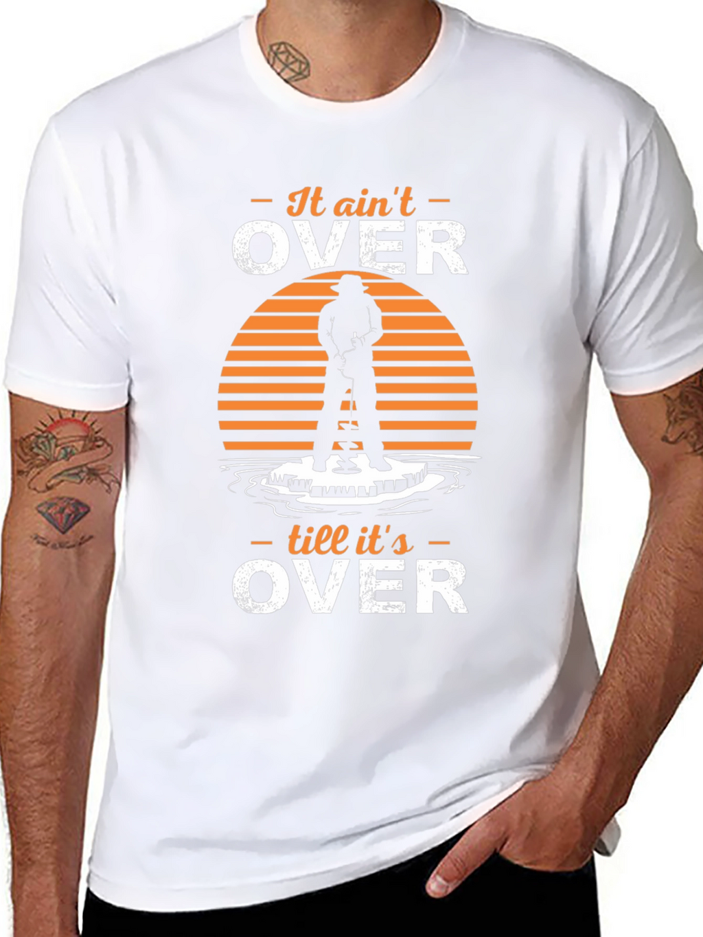 It Aint Over T-Shirt Ice Fishing Humor