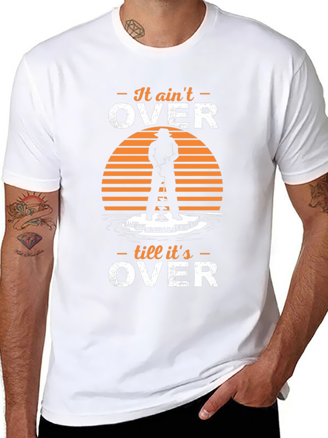 It Aint Over T-Shirt Ice Fishing Humor