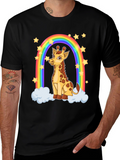 Giraffe Rainbow Graphic T-Shirt