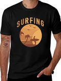 Surfing Beach T-Shirt - Retro Style