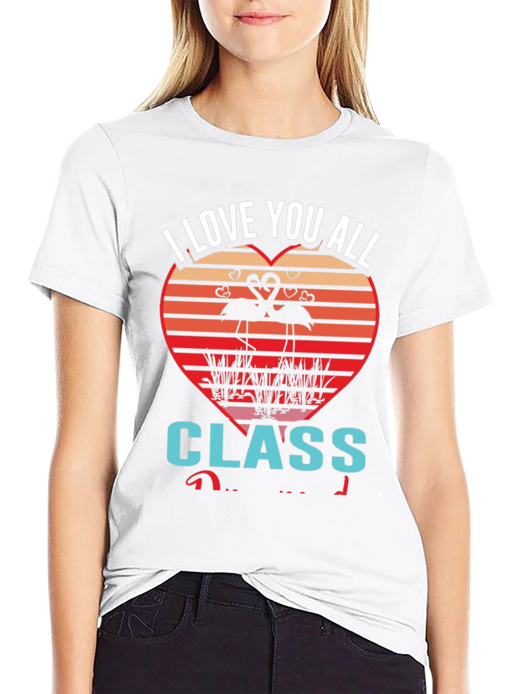 I Love You All Class Flamingo Graphic Tee