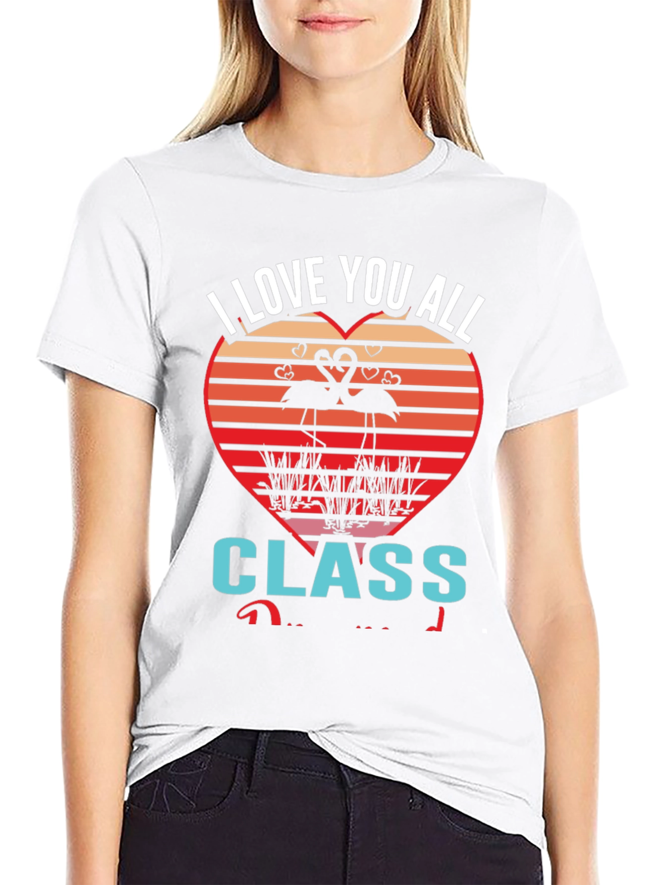 I Love You All Class Flamingo Graphic Tee