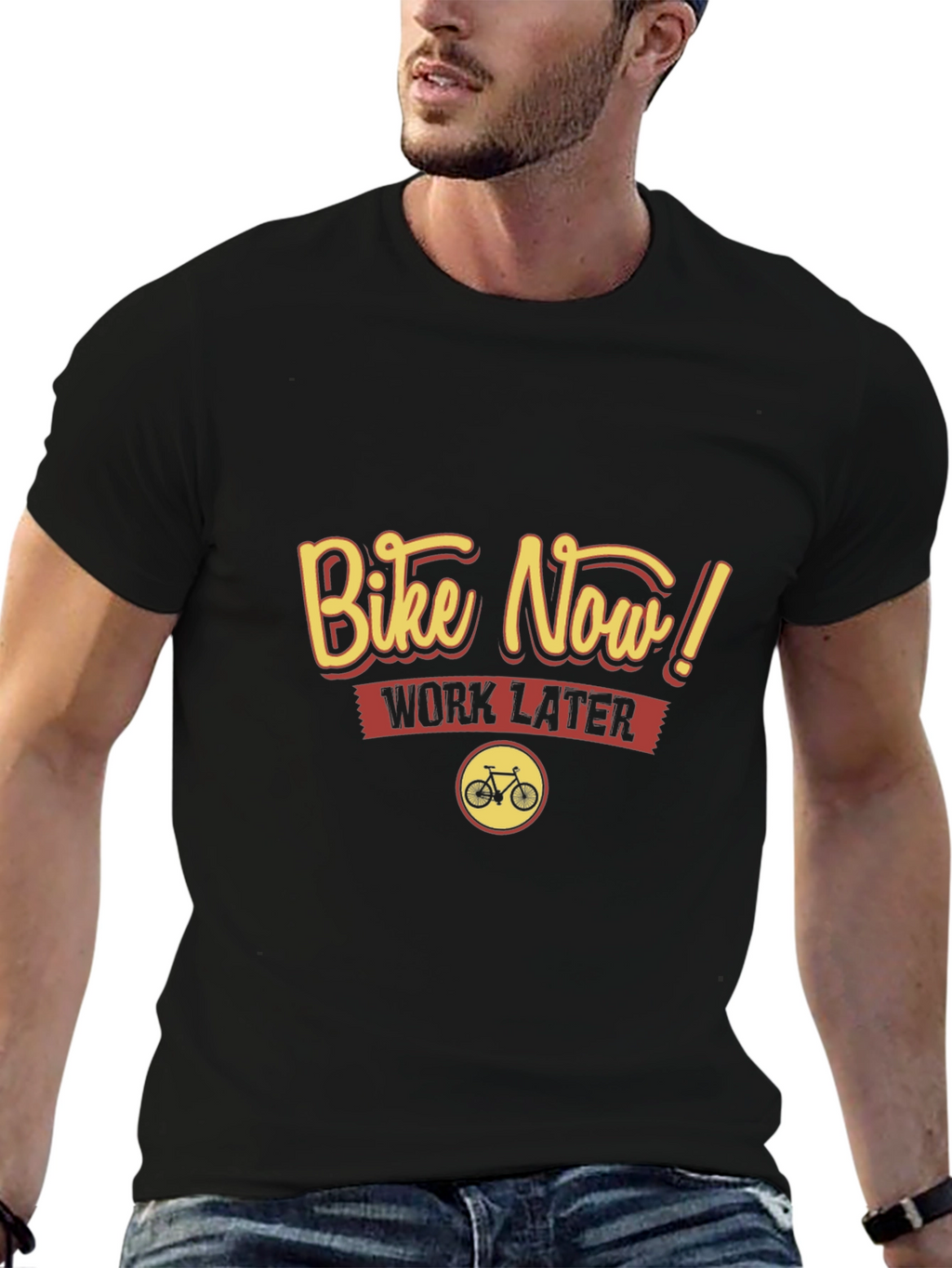 Bike Now Work Later Graphic Tee