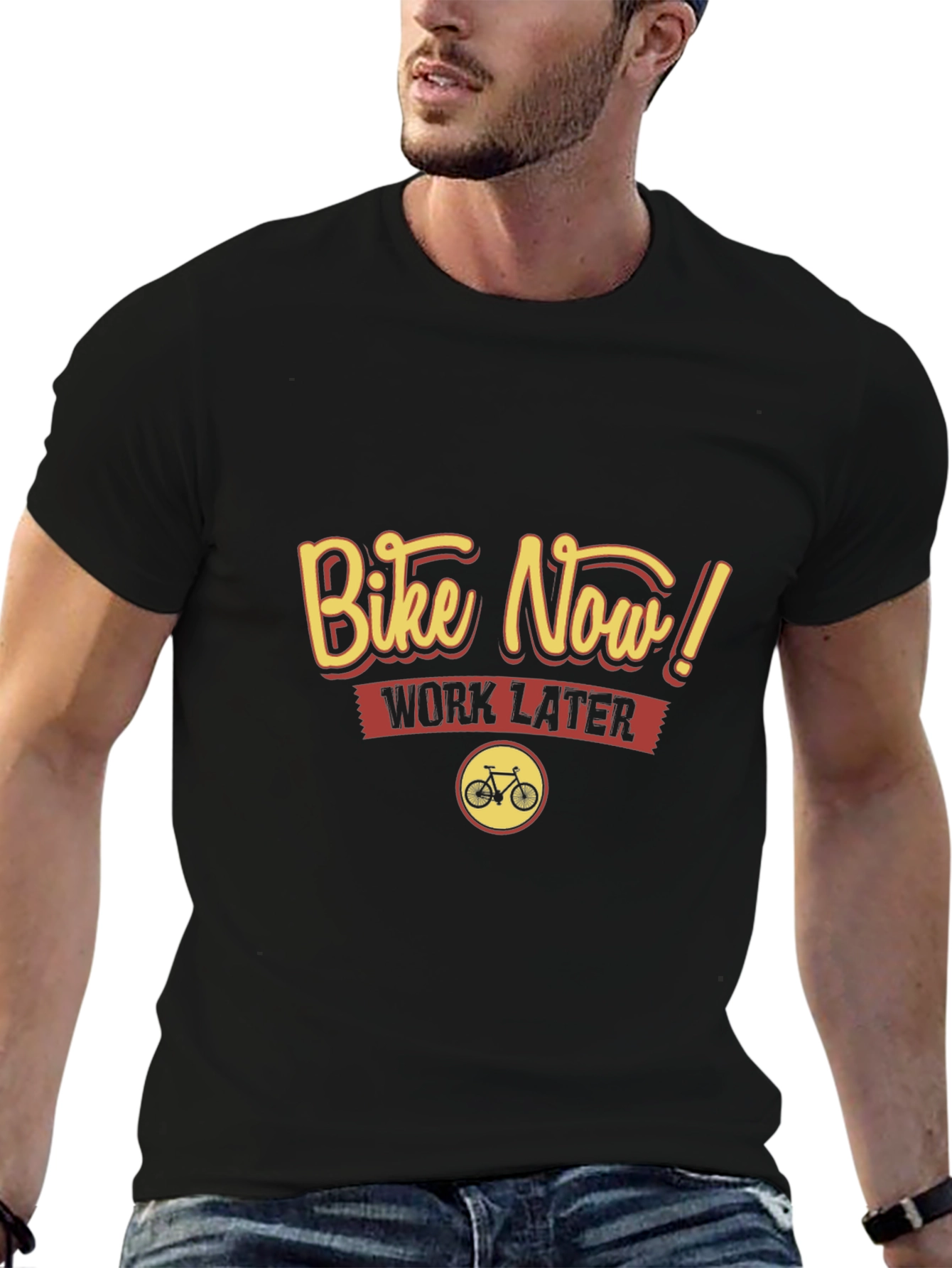 Bike Now Work Later Graphic Tee
