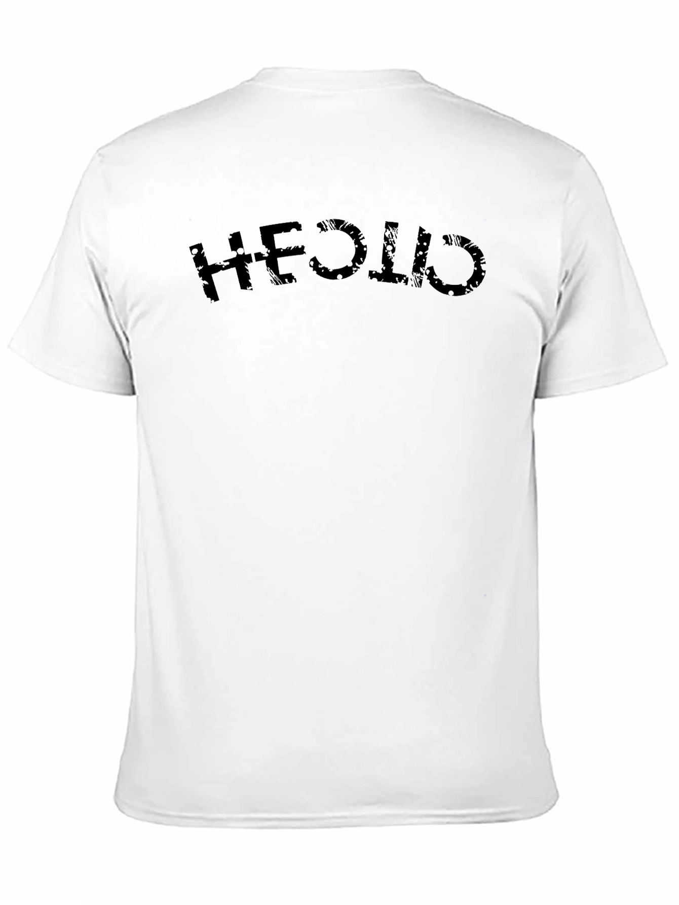 Mens Black HELLO Graphic Print T-Shirt