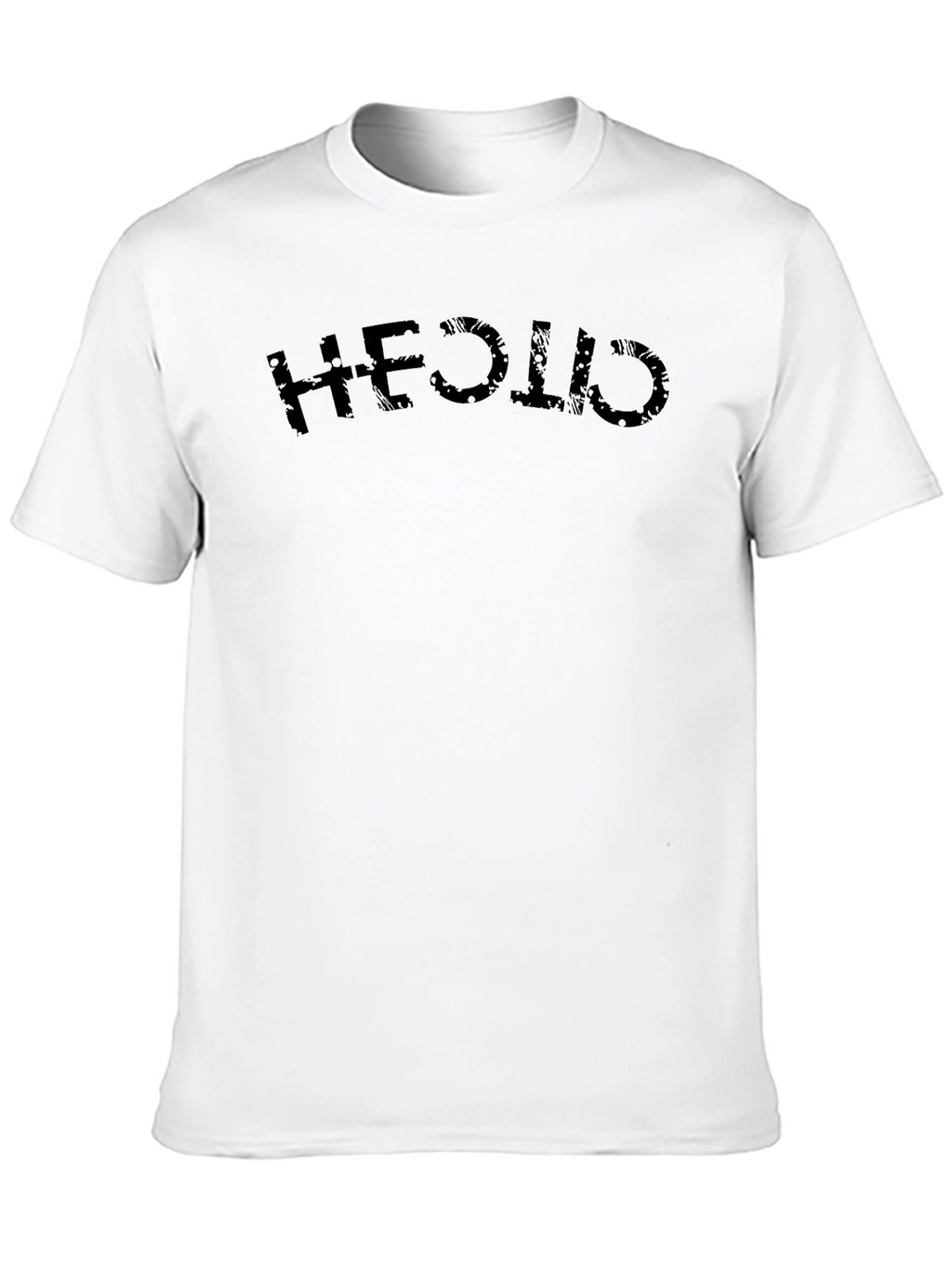 Mens Black HELLO Graphic Print T-Shirt
