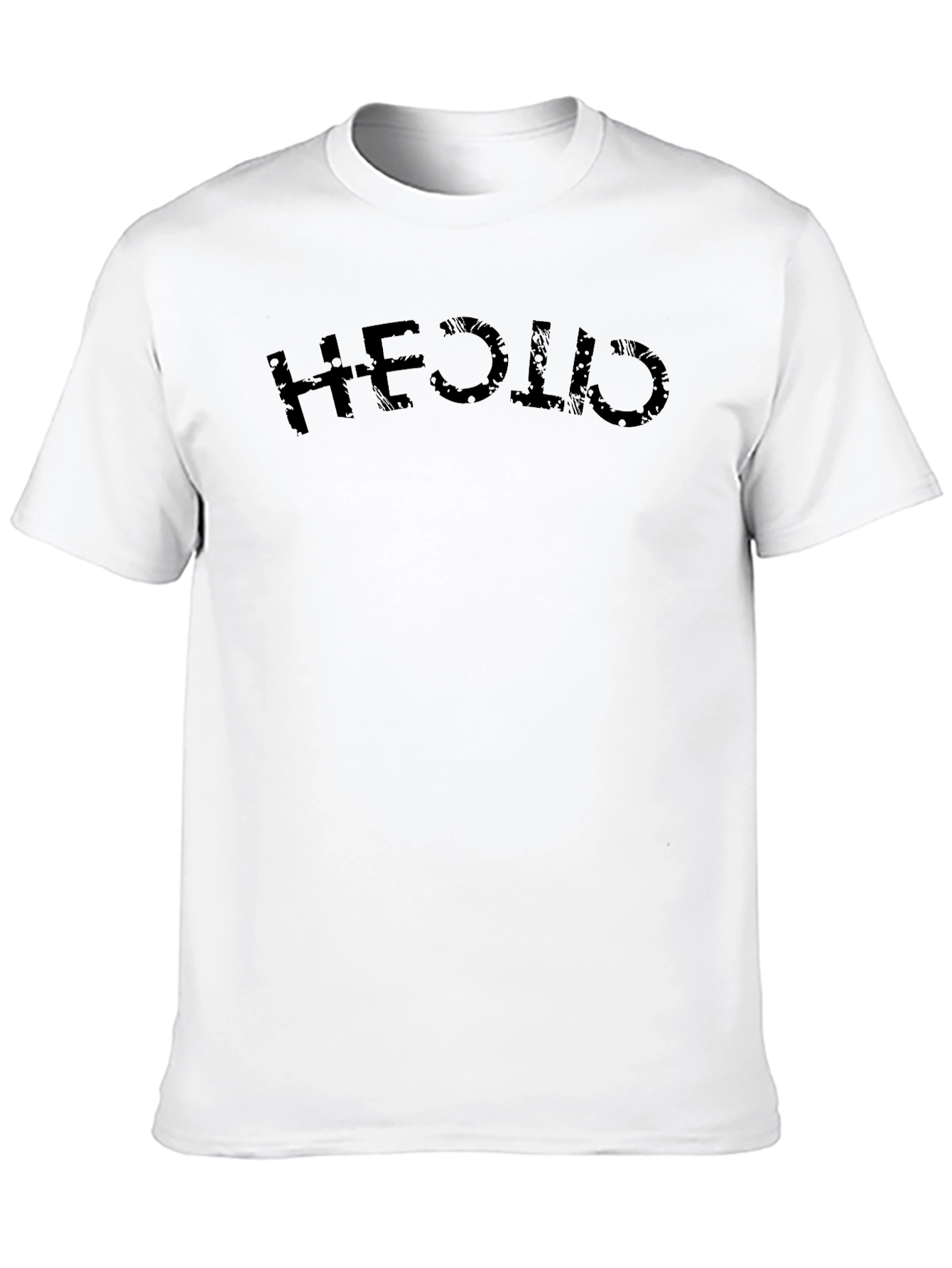 Mens Black HELLO Graphic Print T-Shirt