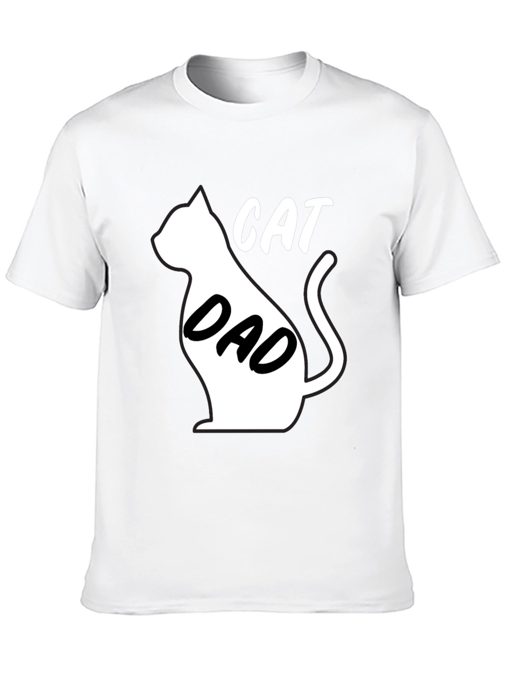 Cat Dad Black Graphic T-Shirt