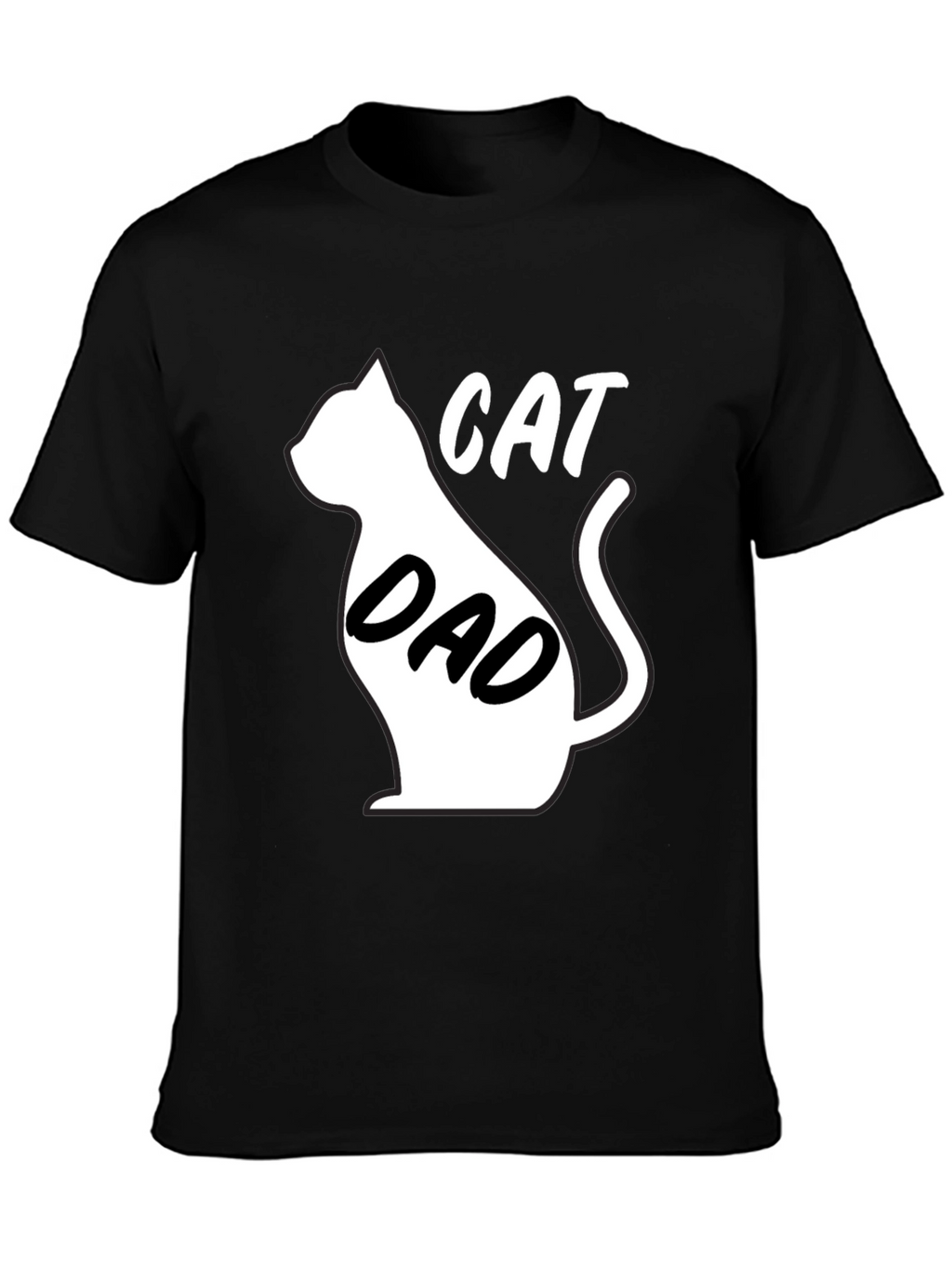 Cat Dad Black Graphic T-Shirt
