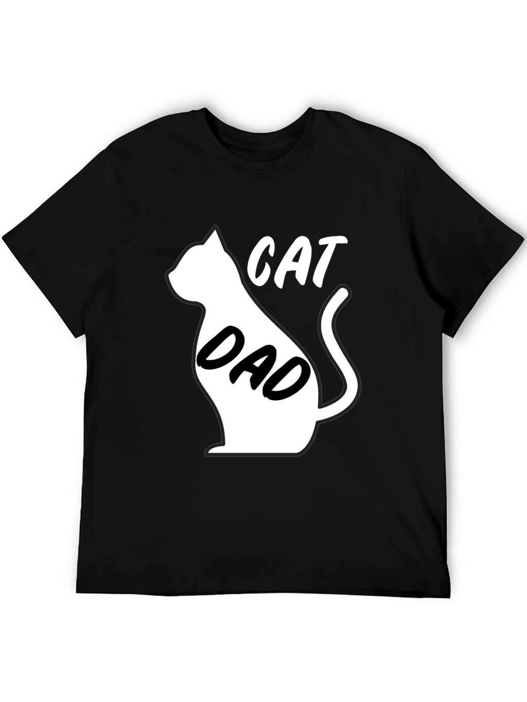 Cat Dad Black Graphic T-Shirt