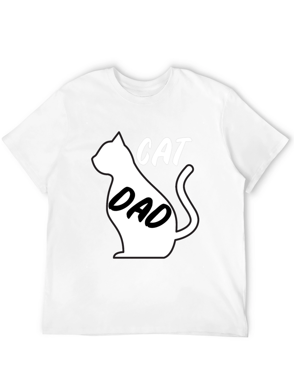Cat Dad Black Graphic T-Shirt